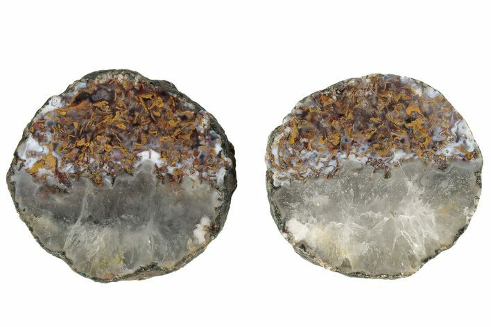 Polished Banded Agate Nodule Pair - Agouim, Morocco #187165